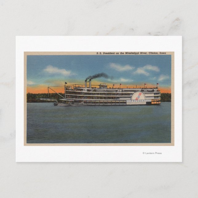 Postal Clinton, IA - Vista del presidente de EE.UU. (Anverso)