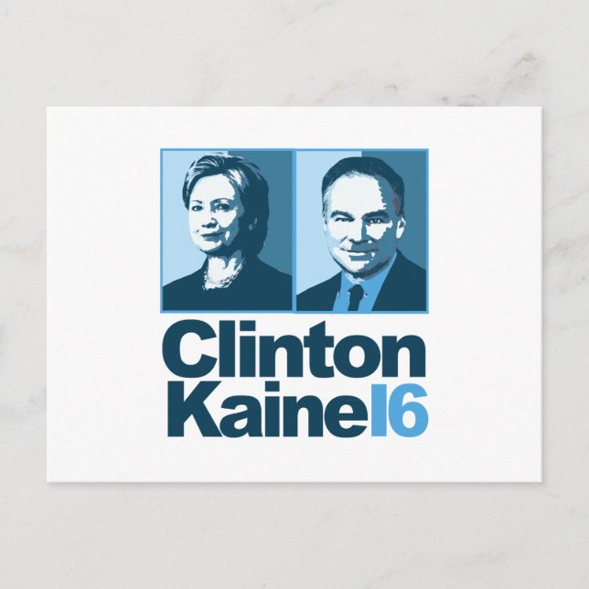 Postal Clinton Kaine para América 2016 (Anverso)