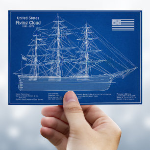 Postal Clipper Ship Flying Cloud - Blueprint ABD