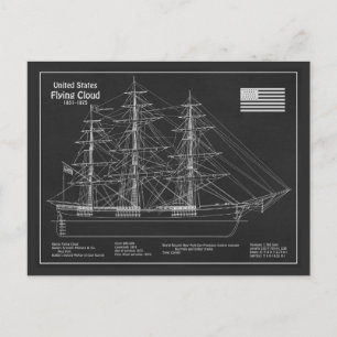 Postal Clipper Ship Flying Cloud - Blueprint PD