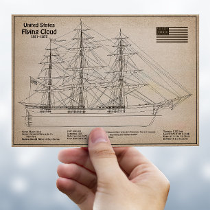 Postal Clipper Ship Flying Cloud - Ship Blueprint SD