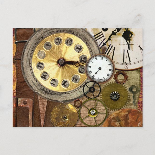 Postal Clocks Rusty Old Steampunk Art (Anverso)