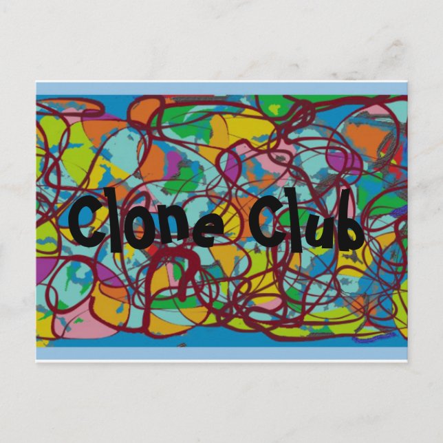 Postal Clon Club de Orphan Black TV muestra arte abstract (Anverso)