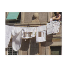 Clothesline, Trastevere, Italia Postcard