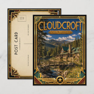 Postal Cloudcroft Nuevo México Arte Deco Vintage Edad Dor