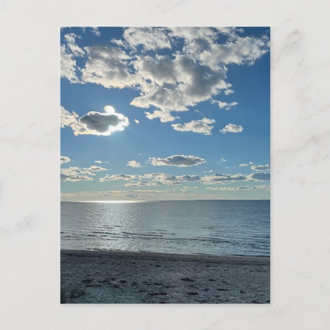 Postal Clouds Cloudy Blue Sky Empty Beach  (Anverso)