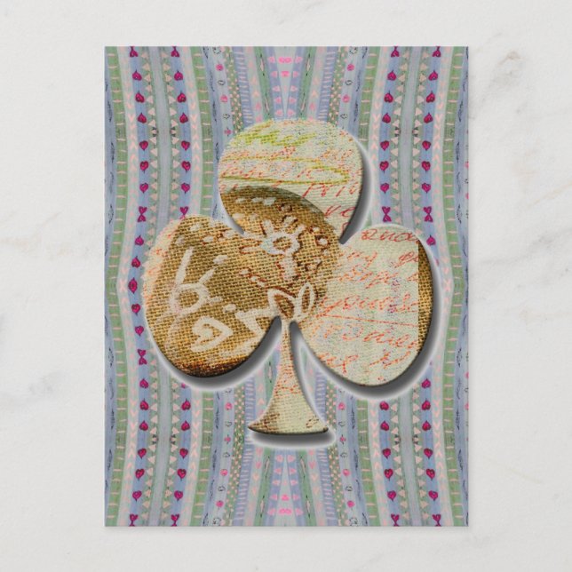 Postal Clover de lienzo (Anverso)