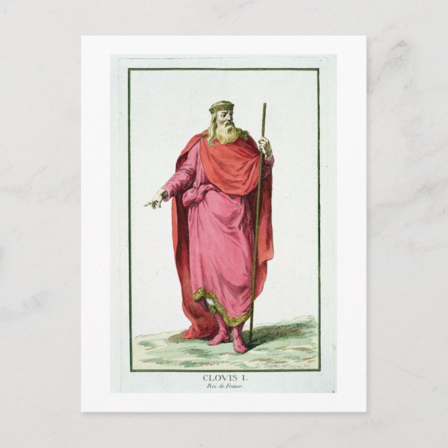 Postal Clovis I (481-511) Rey de los Francos de Salián de (Anverso)