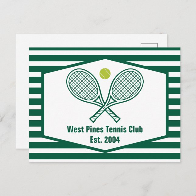 Postal Club Campestre Personalizado de tenis de rayas ver (Anverso / Reverso)