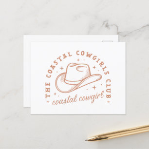 Postal Club costero de playa cowgirl estético marrón
