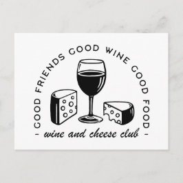 Postal Club de amantes del vino y del queso