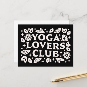 Postal club de amigos divertidos amantes del yoga