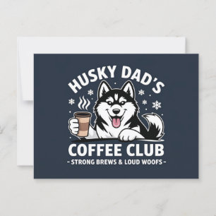 Postal "Club de café de papá Husky" - fanático de los ama