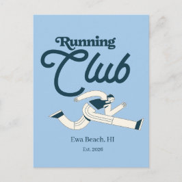 Postal Club de Corredores Gráfico Personalizado Azul Mari