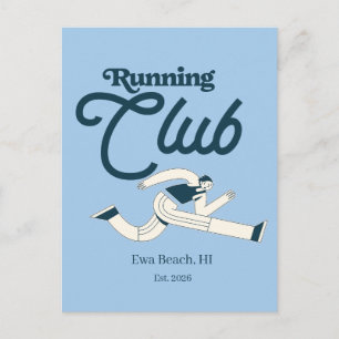 Postal Club de Corredores Gráfico Personalizado Azul Mari