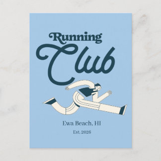 Postal Club de Corredores Gráfico Personalizado Azul Mari
