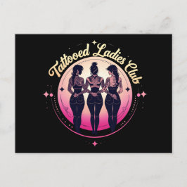 Postal Club De Damas De Tatuaje, Vestido De Negro