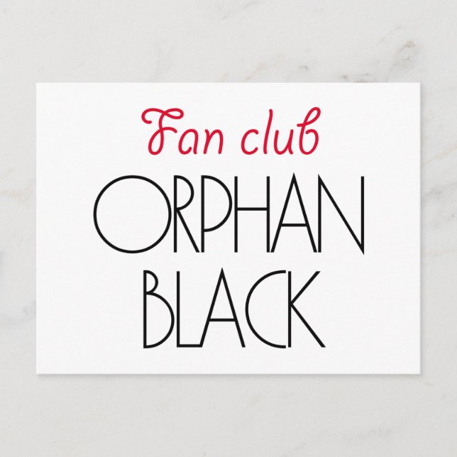 Postal Club de fans negros huérfanos (Anverso)