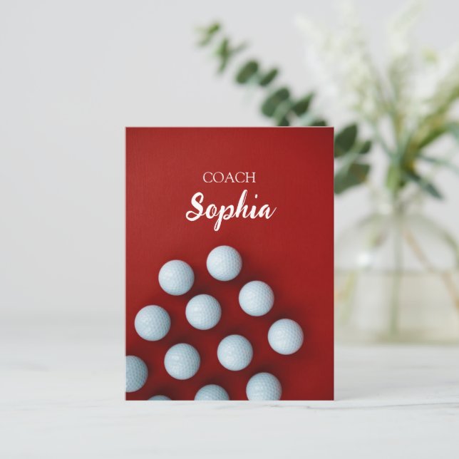 Postal Club De Golf Art Golf Nombre Del Entrenador De Gol (Anverso de pie)