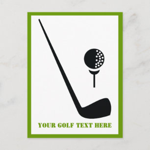 Postal Club de golf y personalizado vertical negro de bol