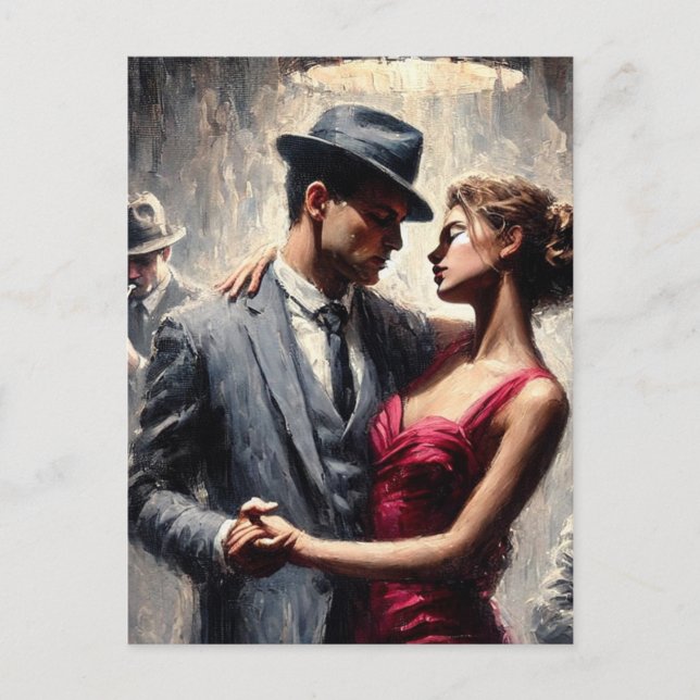 Postal Club de Jazz Retro Couple Dancing (Anverso)