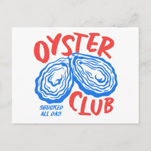 Postal Club de ostras tema costero de playa amante de los