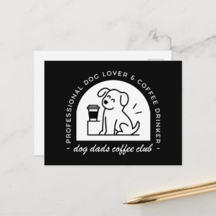 Postal Club de papá perro amantes del café divertido