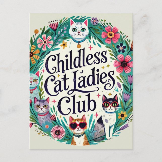 Postal Club Infantil Cat Ladies (Anverso)