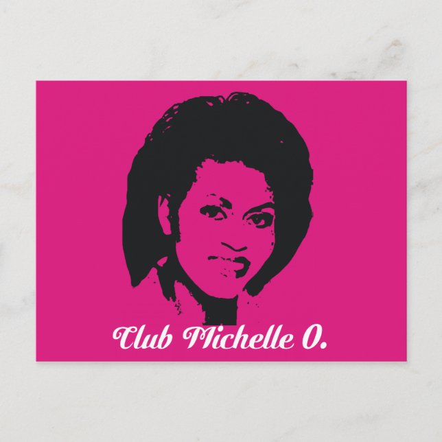 Postal Club Michelle O Postales, rosa caliente (Anverso)
