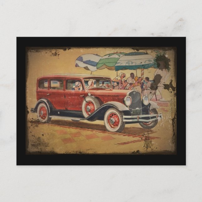 Postal Club Sedan en la playa (Anverso)