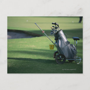 Postal Clubes de golf y bolso de golf