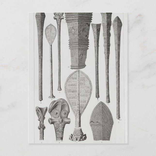 Postal Clubes polinesios e insignias de rango (Anverso)