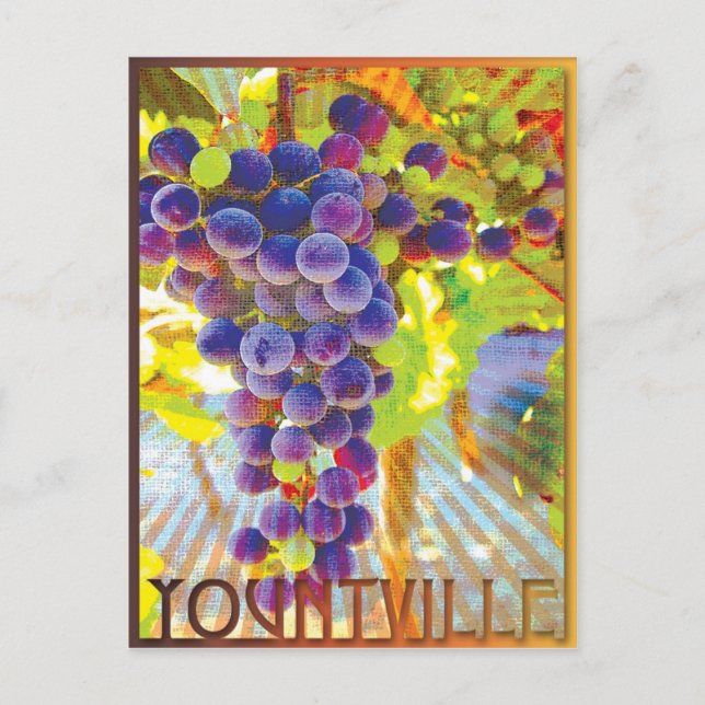 Postal Clúster de uvas de Yountville California (Anverso)