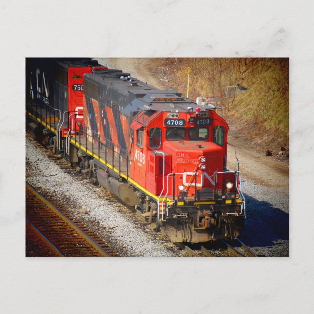 Postal CN 4708 H.M.S. Locomotora de hockeypokey (Anverso)