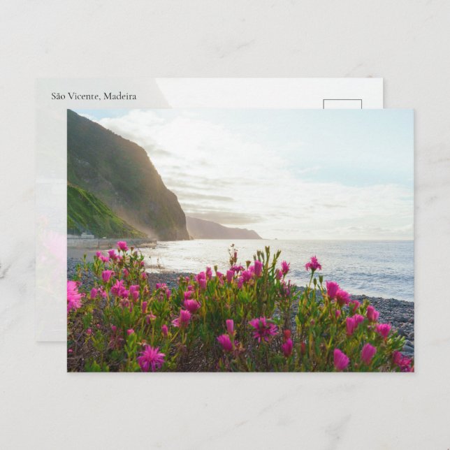 Postal Coastal Sunset over São Vicente, Madeira (Anverso / Reverso)