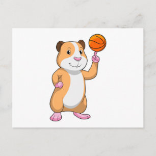 Postal Cobaya como jugador de baloncesto con baloncesto.p