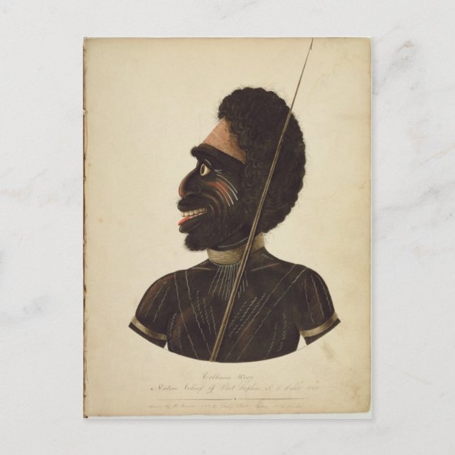 Postal Cobbawn Wogi, jefe nativo del Puerto Stephen (Anverso)