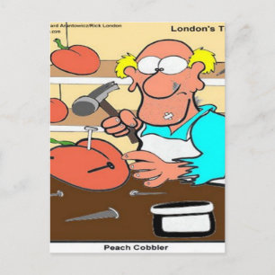 Postal Cobbler de Melocotón Divertido Dibujos Animados LT