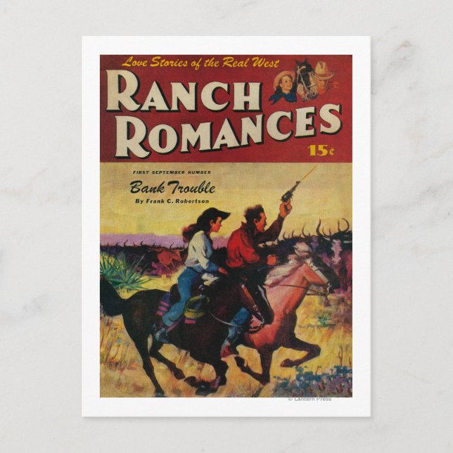 Postal Cobertura de la revista Ranch Romances (Anverso)