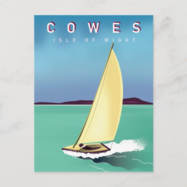 Postal cobes isle de wight travel poster print. (Anverso)
