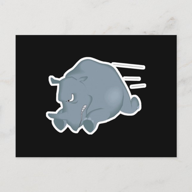 Postal cobrando rhino loco (Anverso)