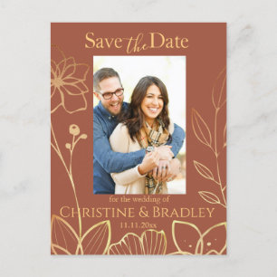 Postal Cobre y oro Salven la foto de la fecha