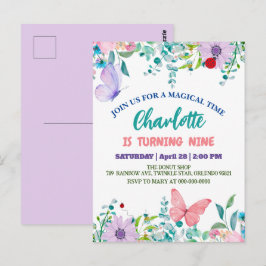 Postal Coccinelle adorable Lunares florales Cumpleaños no