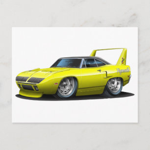 Postal Coche amarillo Plymouth Superbird 1970