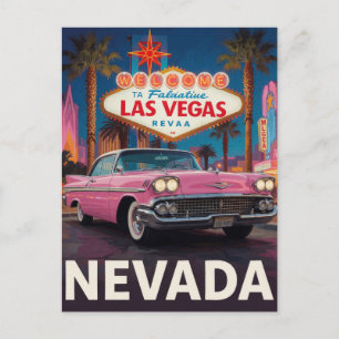 Postal 🎰 Coche Antiguo Automóvil Nevada Carretera Retro