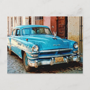 Postal Coche antiguo en Cuba