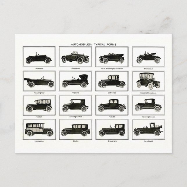 Postal Coche antiguo y clásico (retro auto): Coches de ép (Anverso)