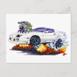 Postal Coche blanco Camaro 1982-92