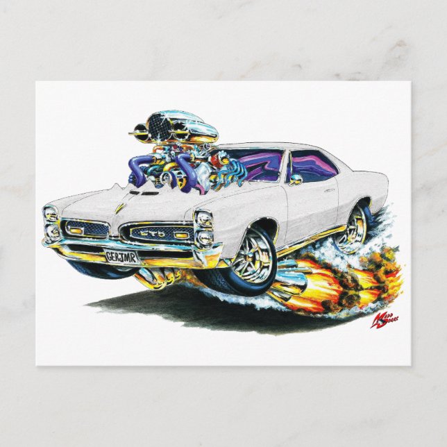 Postal Coche blanco GTO 1966-67 (Anverso)
