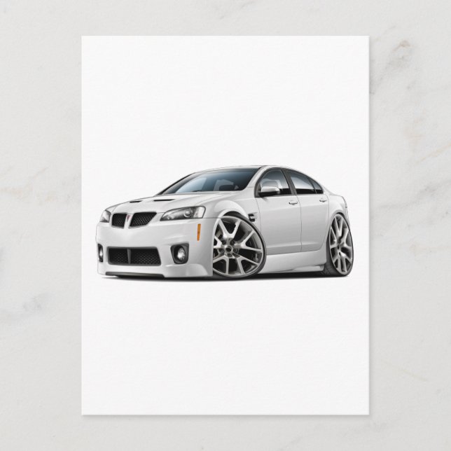 Postal Coche blanco Pontiac G8 GXP (Anverso)